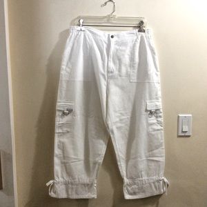 France Blanc du Nil 100% cotton capris cargo pants